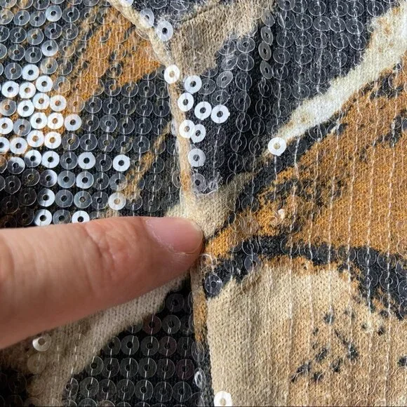 Marina Rinaldi Abstract Sequins Knit Blouse - Picture 15 of 16